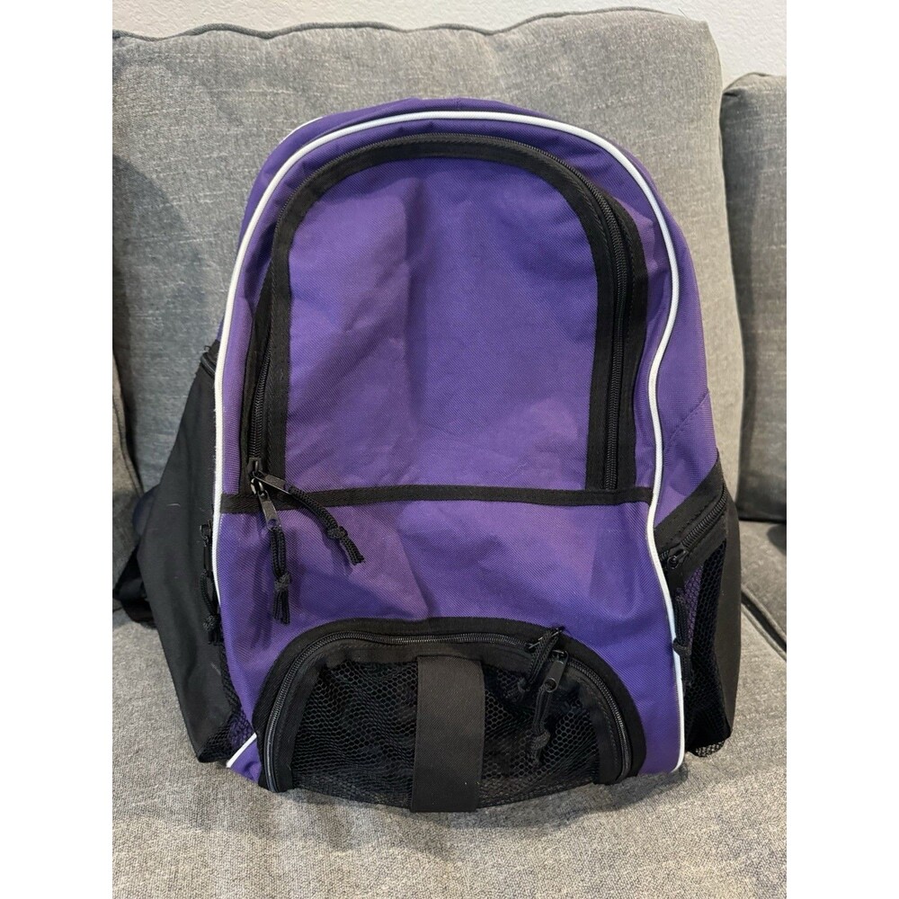High Five Backpack Heavy Duty 600-Denier Polyester With Soft PVC Backing Purple